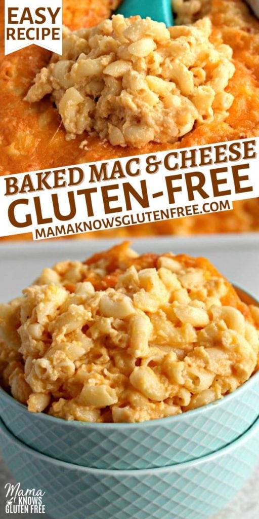 gluten-free mac and cheese Pinterest pin.