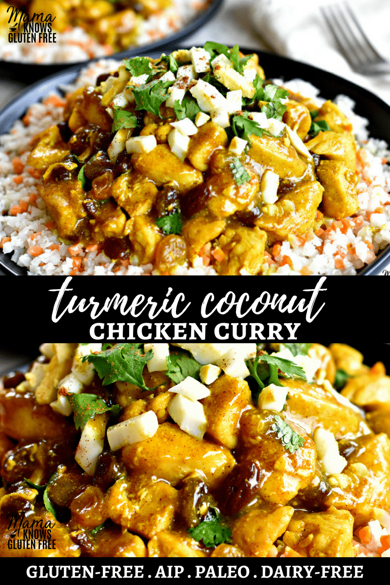 Gluten-Free Turmeric Coconut Chicken Curry Pinterest pin 2