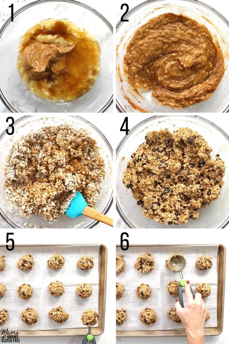 gluten-free breakfast cookies recipe steps photo collage