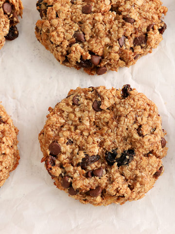 gluten-free breakfast cookies on white parchment paper