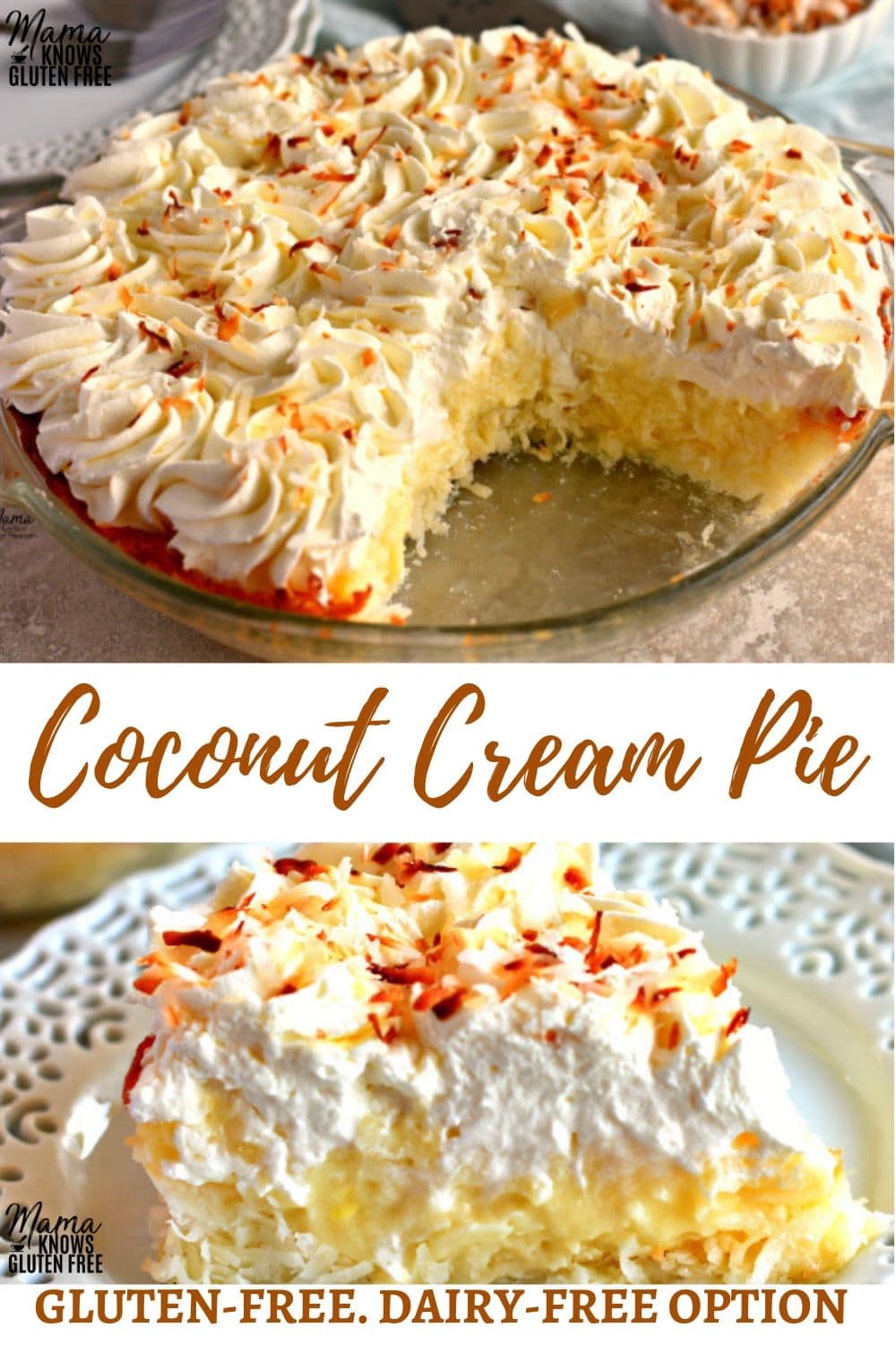 gluten-free coconut cream pie Pinterest pin 1A