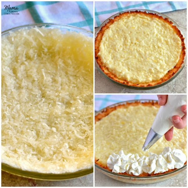 Gluten-Free Coconut Cream Pie Recipe Steps photo collage
