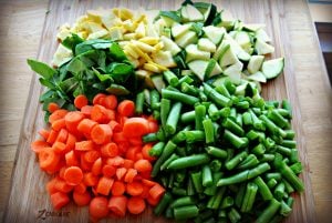 chopped vegetables steps