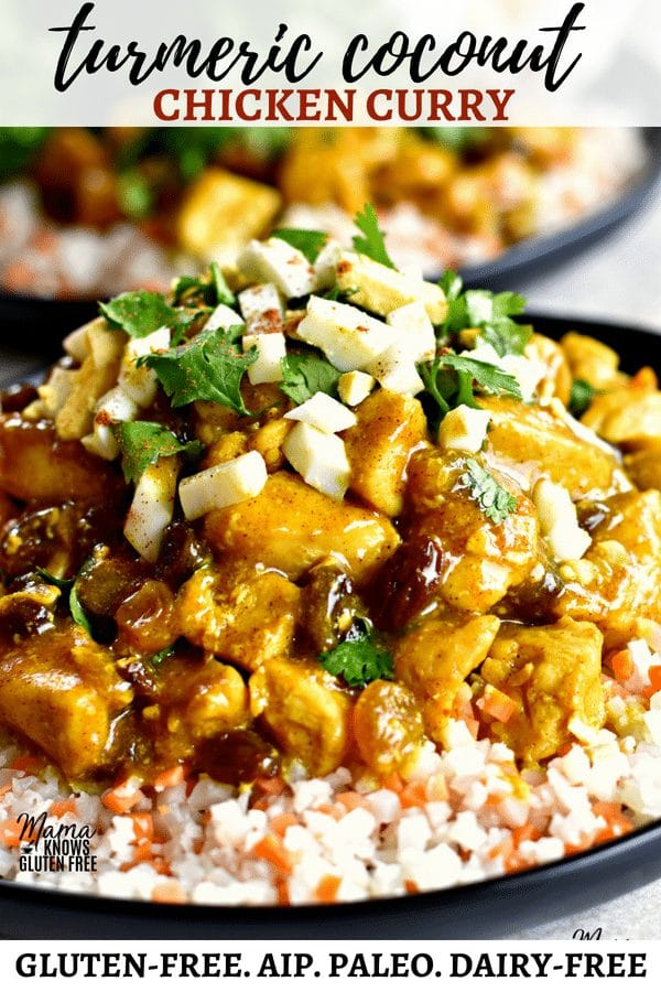 TURMERIC COCONUT CHICKEN CURRY PINTEREST PIN