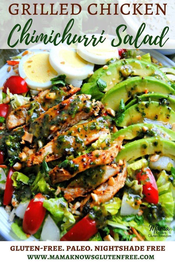 Grilled Chicken Chimichurri Salad Pinterest pin 2