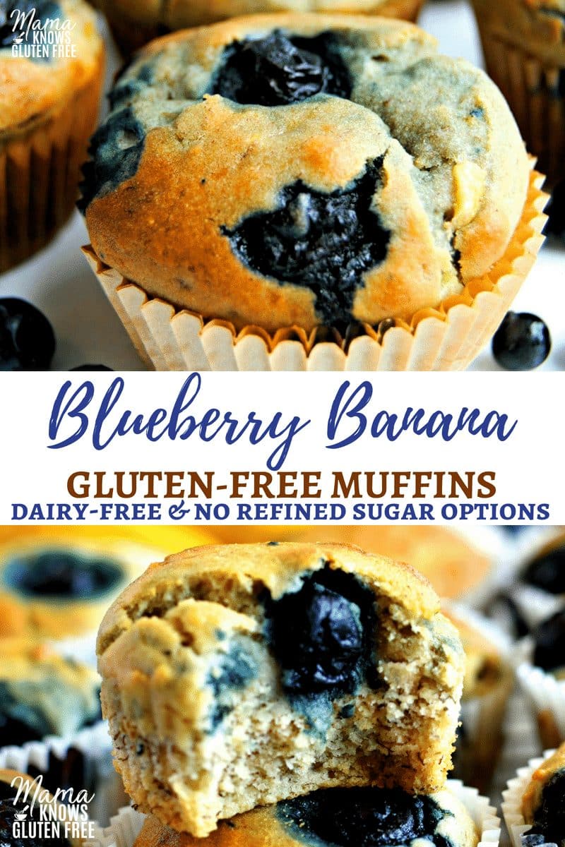 Easy Gluten-Free Blueberry Banana Muffins