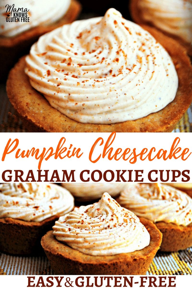gluten-free pumpkin cheesecake graham cookie cups