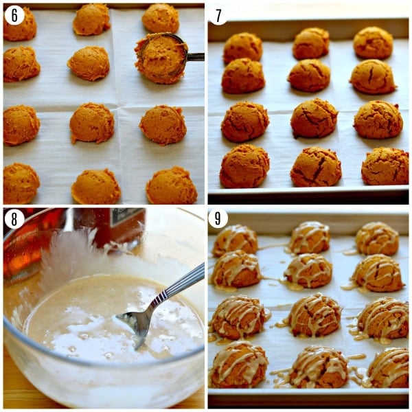 gluten-free pumpkin bread cookies recipe steps 6-9 photo collage