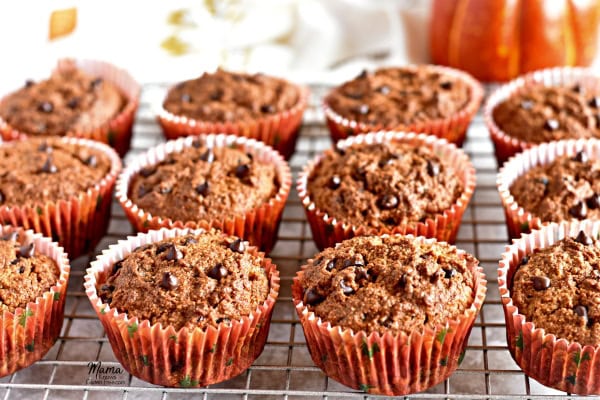 paleo pumpkin muffins on a cooking rack