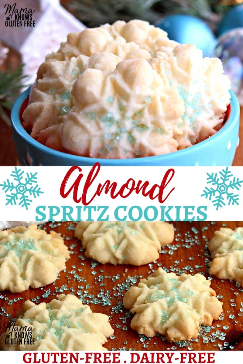 gluten-free almond spritz cookies Pinterest pin