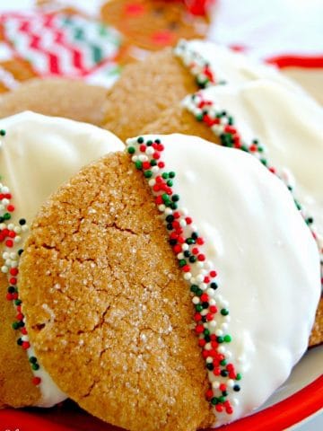 Gluten-Free White Chocolate-Dipped Gingerbread Cookies