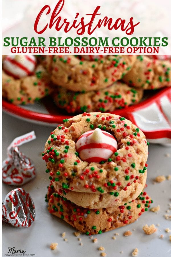 Gluten-Free Christmas Sugar Blossoms Cookies Pinterest pin