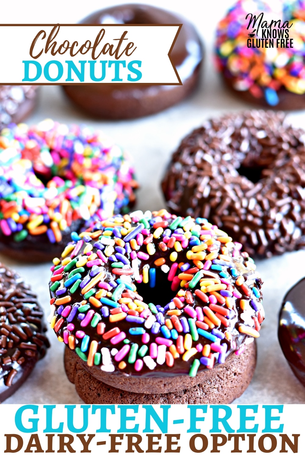 gluten-free chocolate donuts Pinterest pin