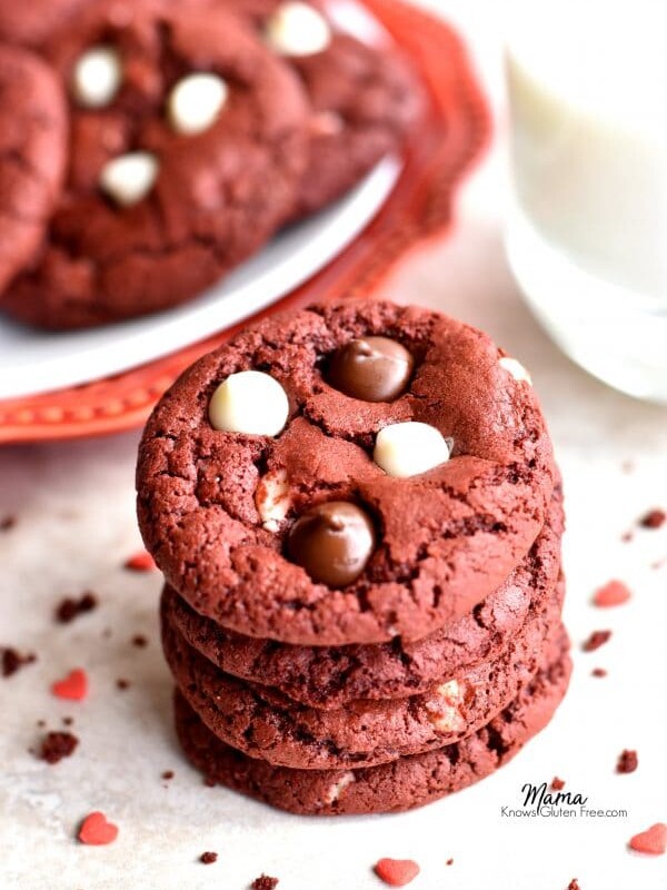 gluten-free red velvet chocolate chip cookies