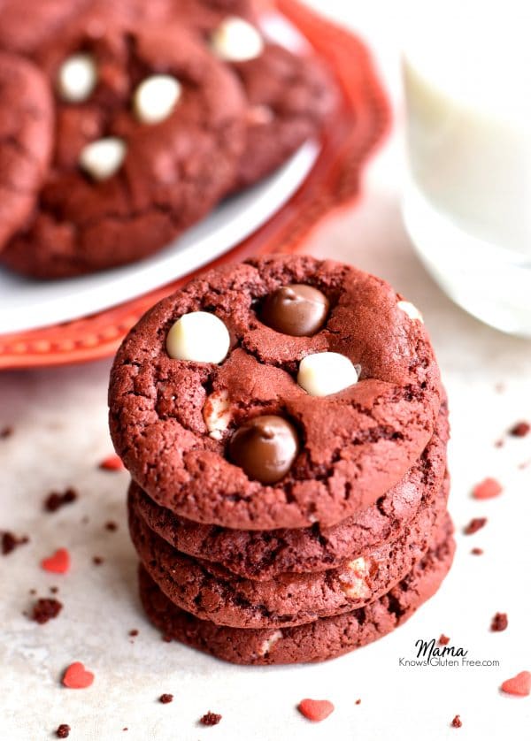 gluten-free red velvet chocolate chip cookies