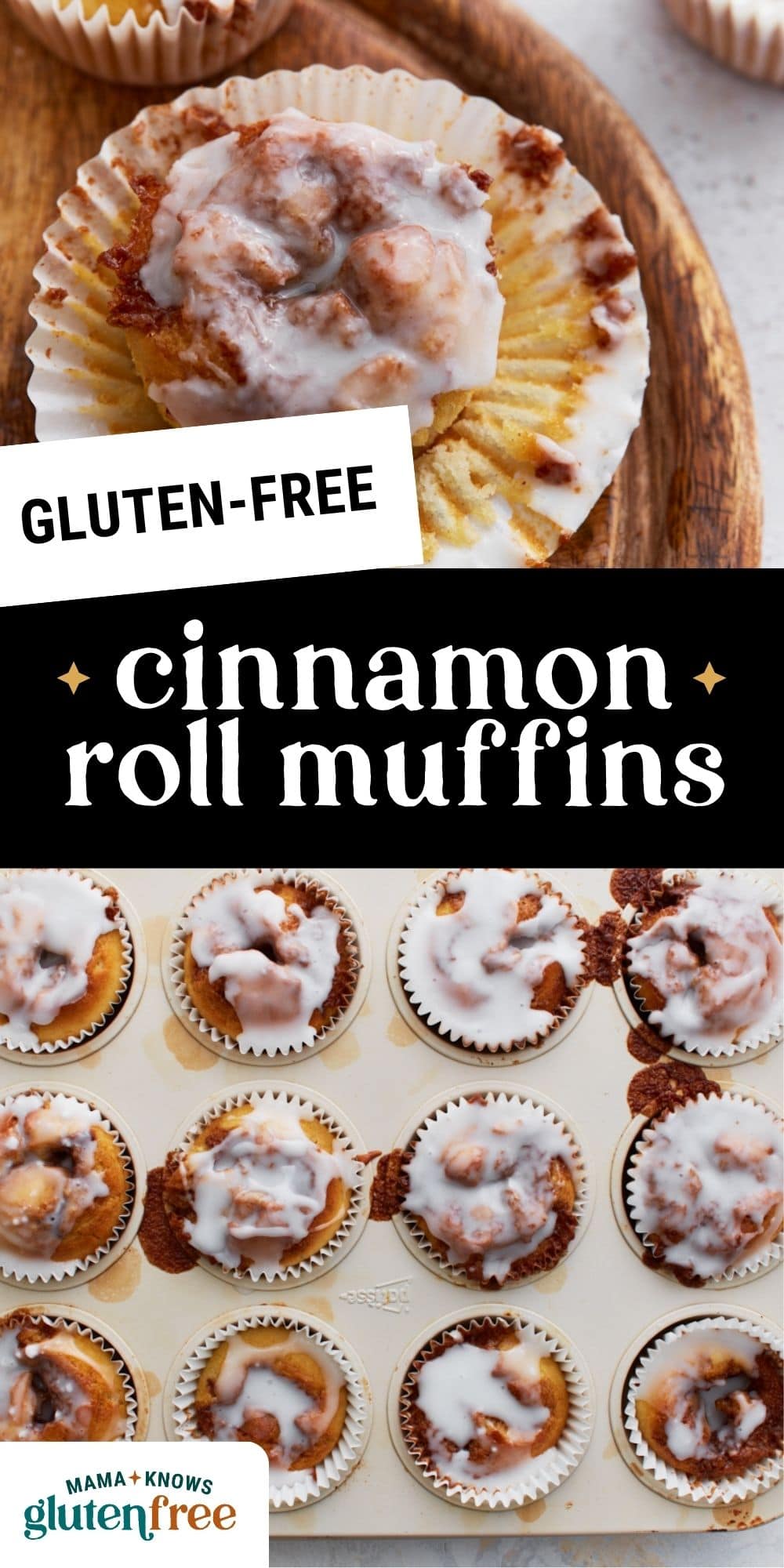 cinnamon roll muffins pin image