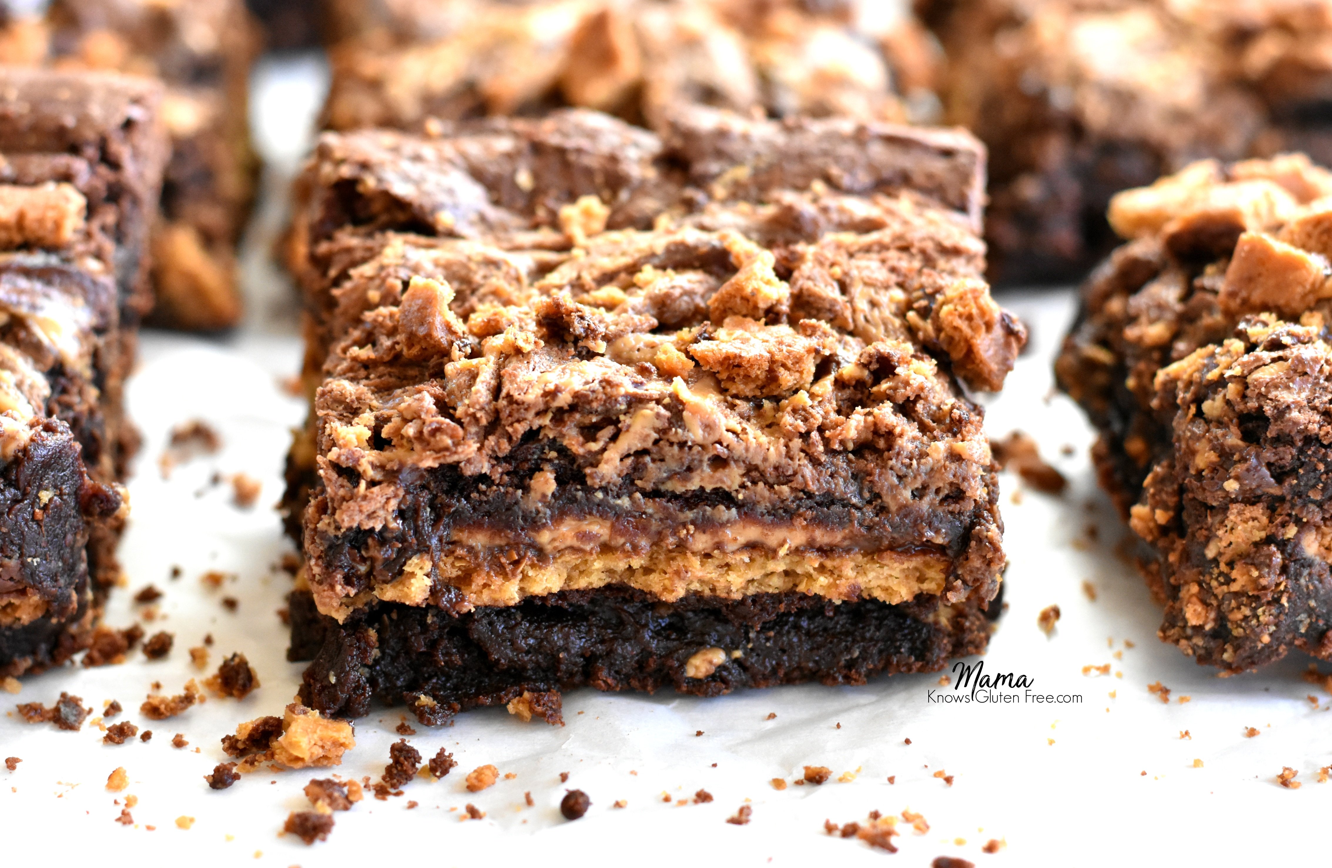 gluten-free chocolate peanut butter gram brownies