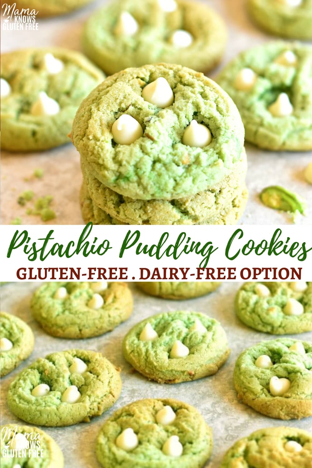 gluten-free Pistachio cookies Pinterest pin 1B