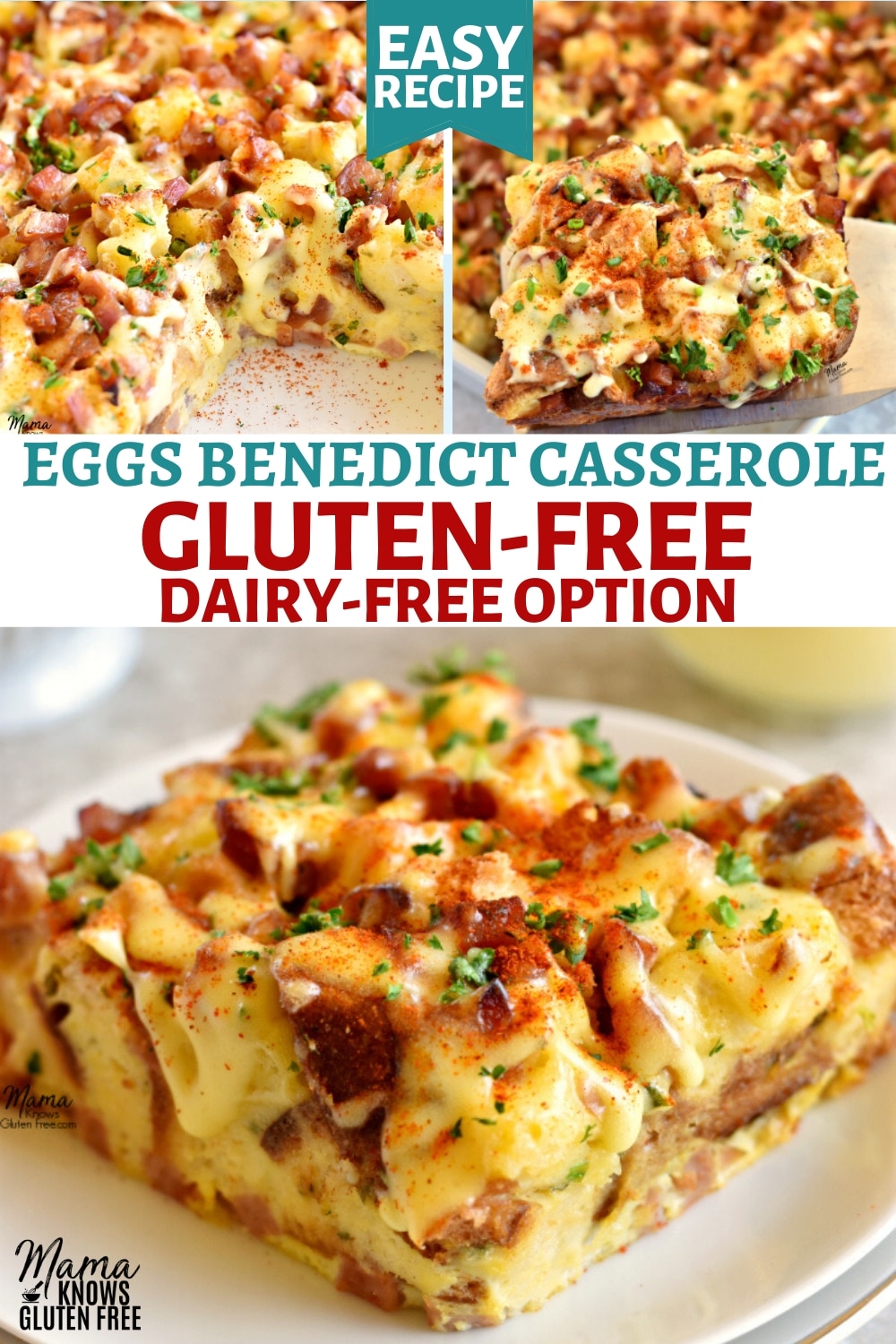 gluten-free eggs Benedict casserole Pinterest pin 1C