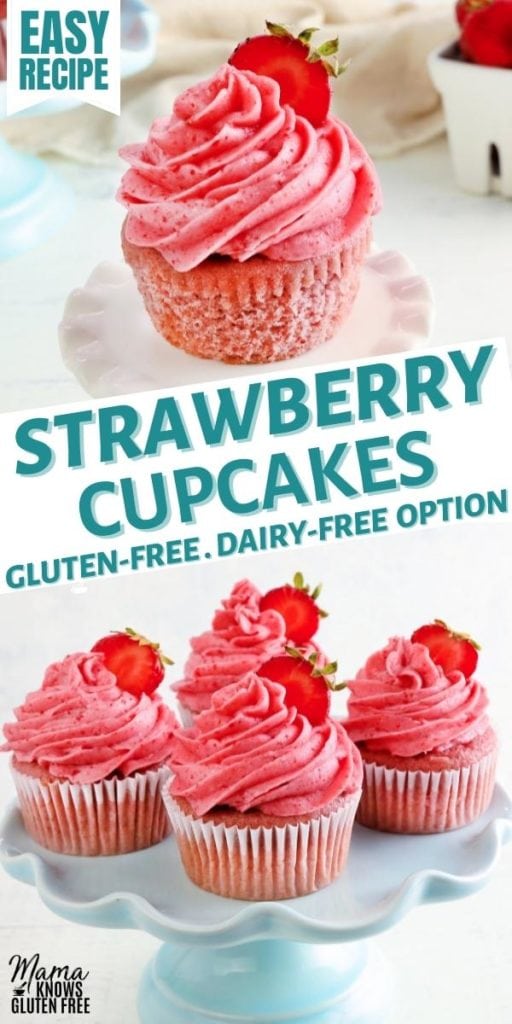 gluten-free strawberry cupcakes Pinterest pin2