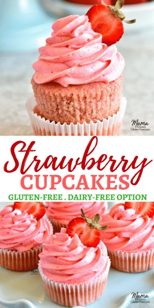 gluten-free strawberry cupcakes Pinterest pin