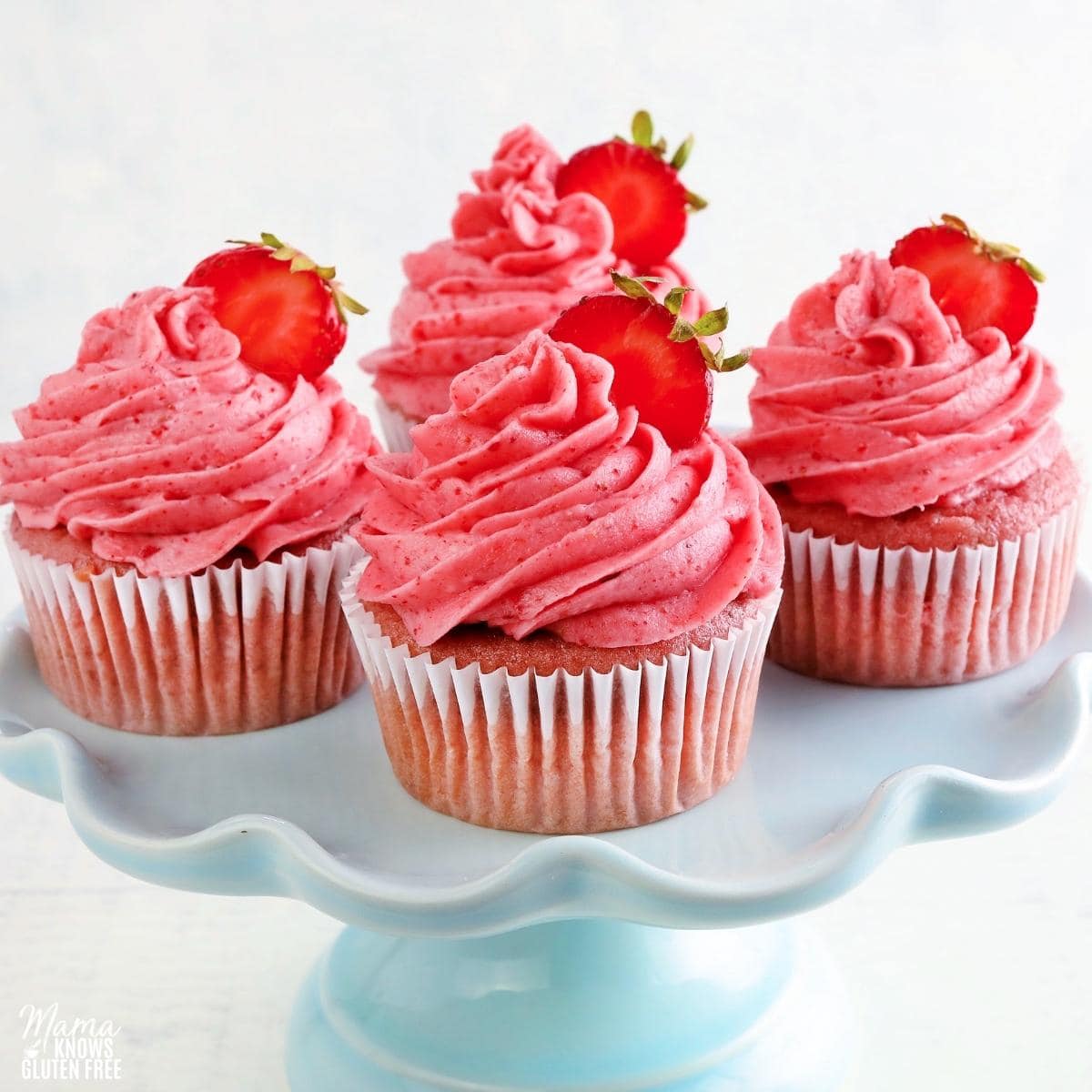 Gluten Free Strawberry Cupcakes with Strawberry Buttercream Frosting