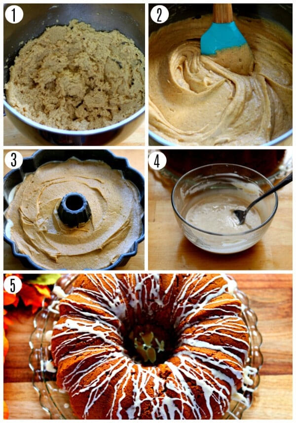 gluten-free pumpkin bundt cake recipe steps 1-5