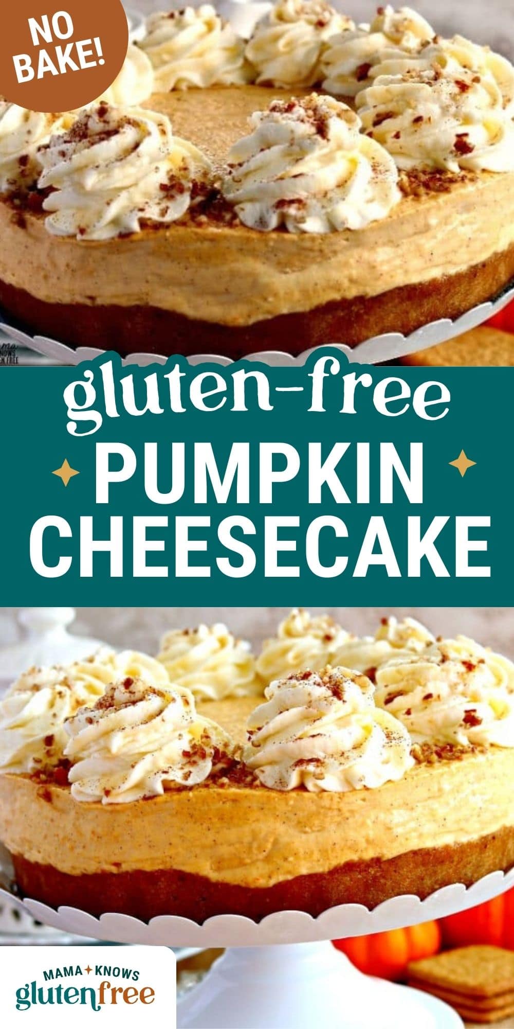 gluten free pumpkin cheesecake pin image