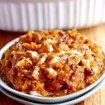 gluten-free sweet potato casserole on a white plate