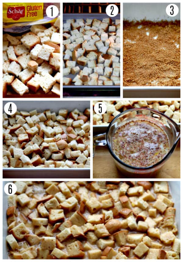 gluten-free french toast casserole recipe steps 1-6