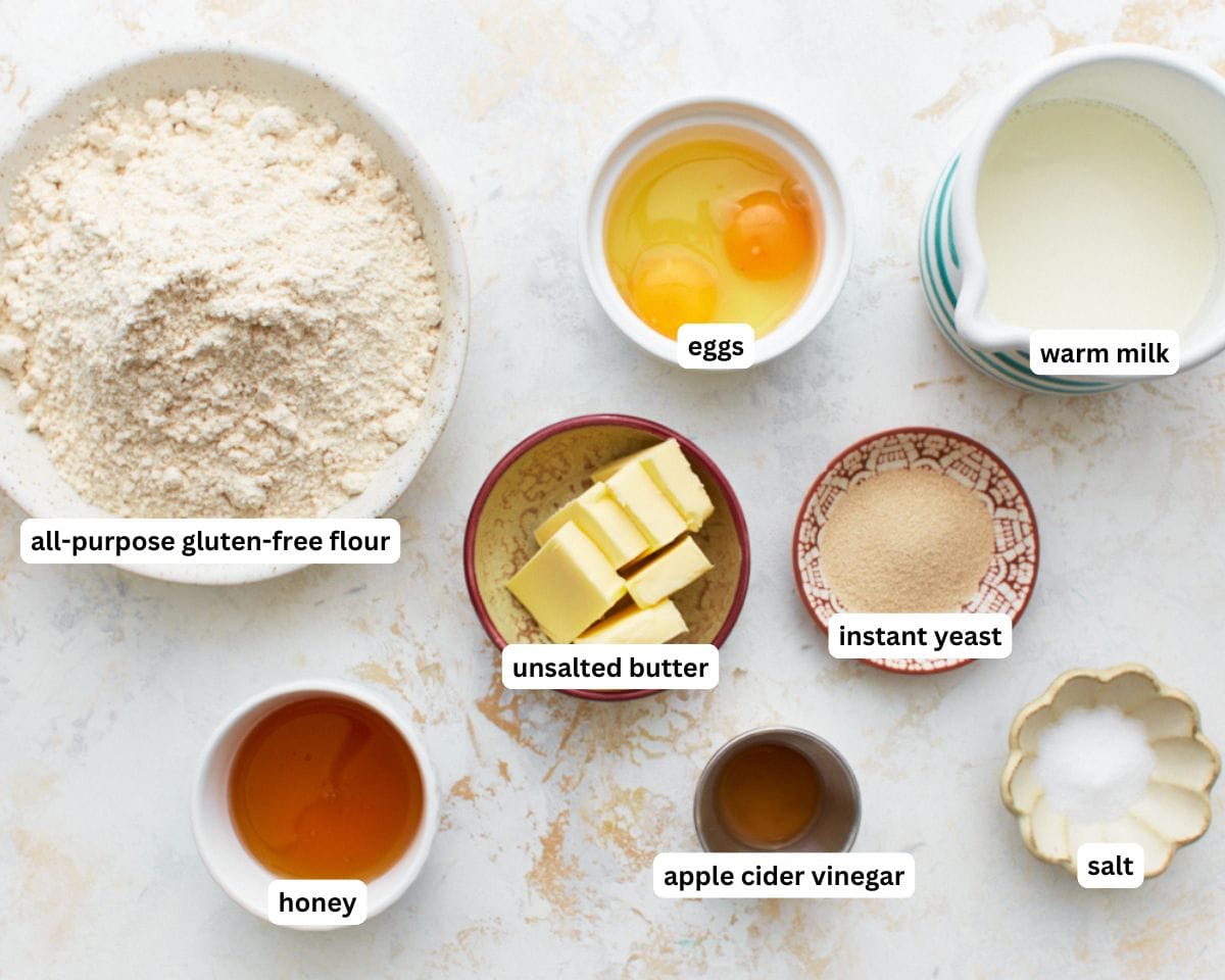 Ingredients for gluten-free dinner rolls