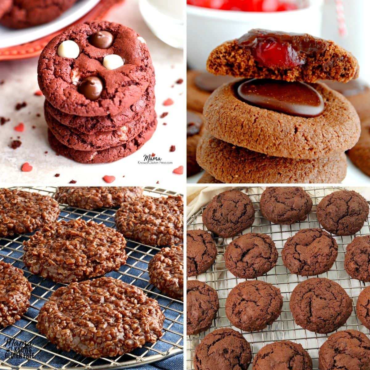gluten-free chocolate cookie recipes photo collage