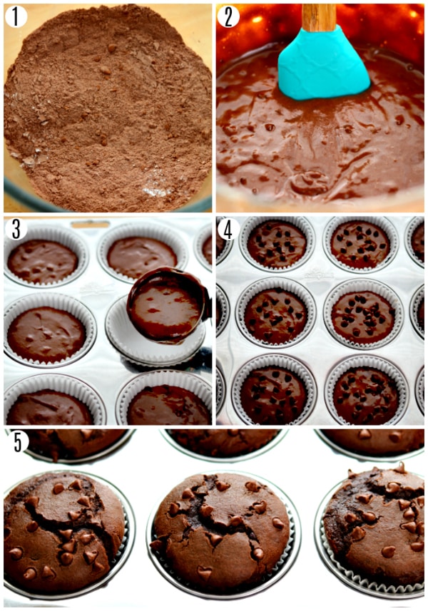 gluten-free chocolate muffins recipe steps 1-5