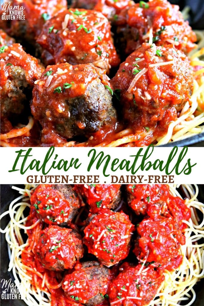 gluten-free meatballs Pinterest pin 1
