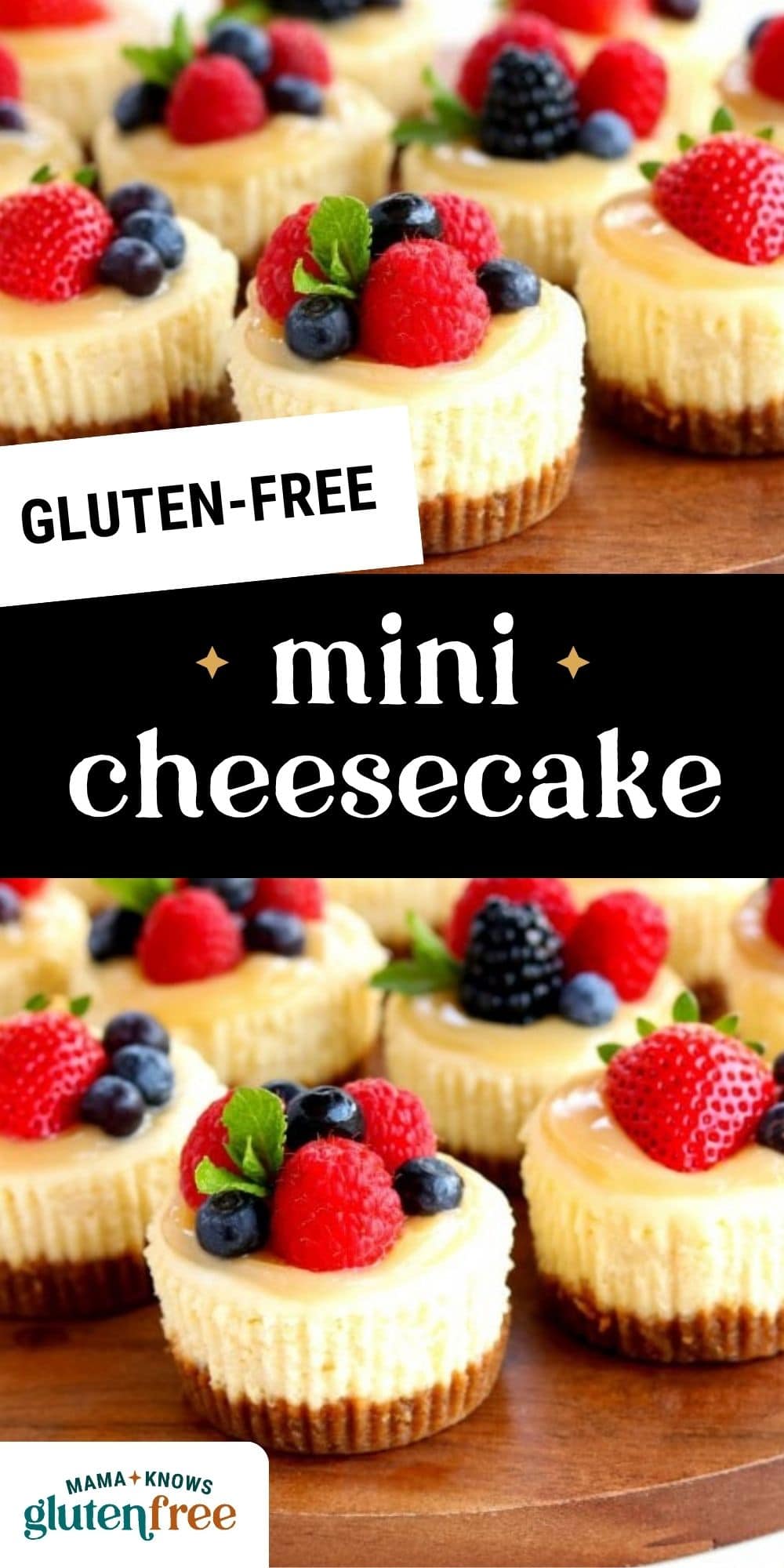 gluten-free mini cheesecake pin image