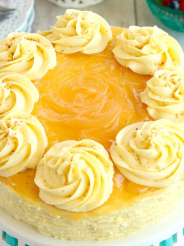 gluten-free lemon cake with lemon buttercream frosting