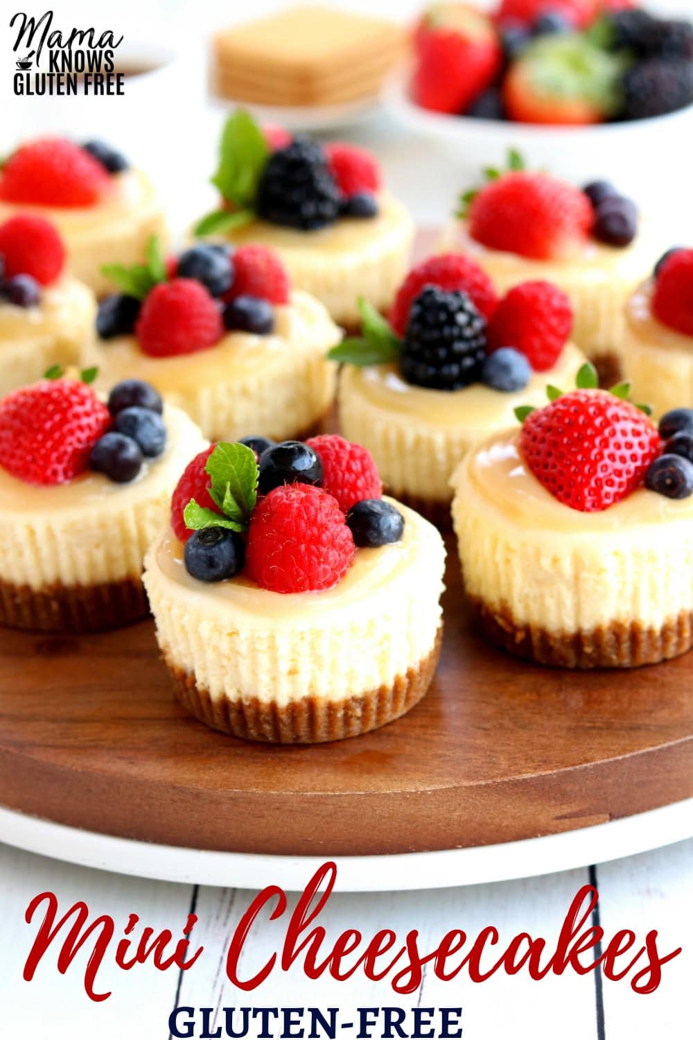 gluten-free mini cheese cakes Pinterest pin 1-b