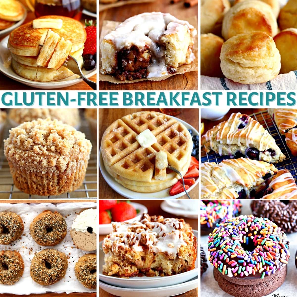 gluten-free breakfast recipes photo collage
