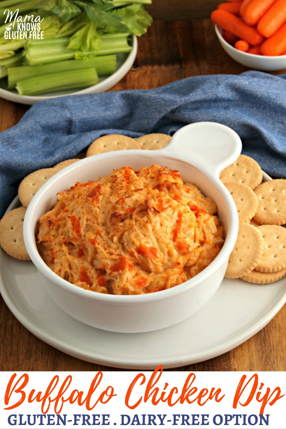 Baked Buffalo Chicken Dip {Gluten-Free, Dairy-Free Option} - Mama Knows ...