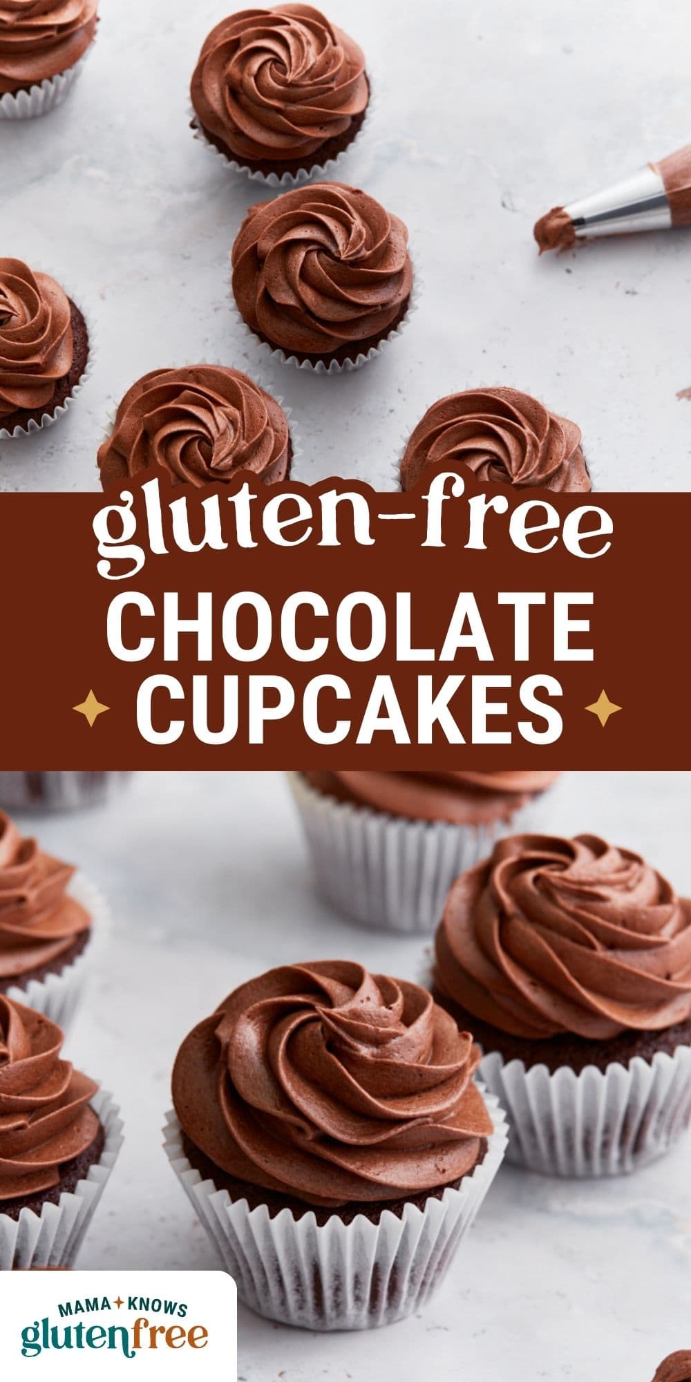 gluten-free chocolate cupcakes pin image