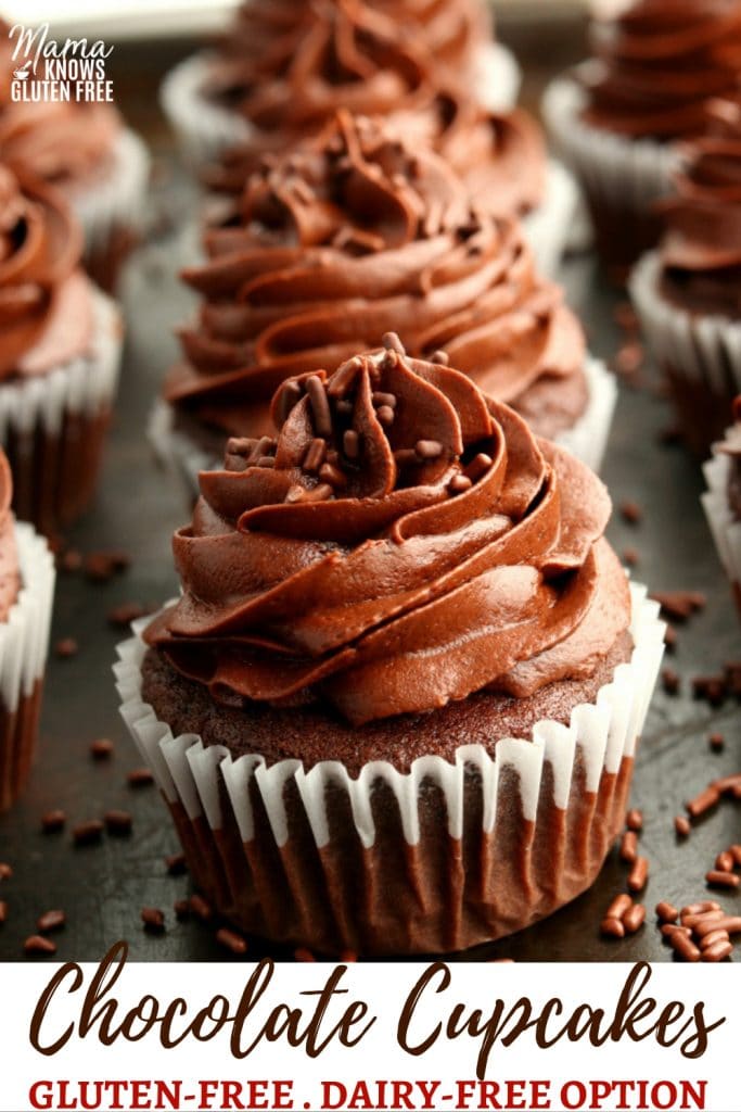 gluten-free chocolate cupcake Pinterest pin