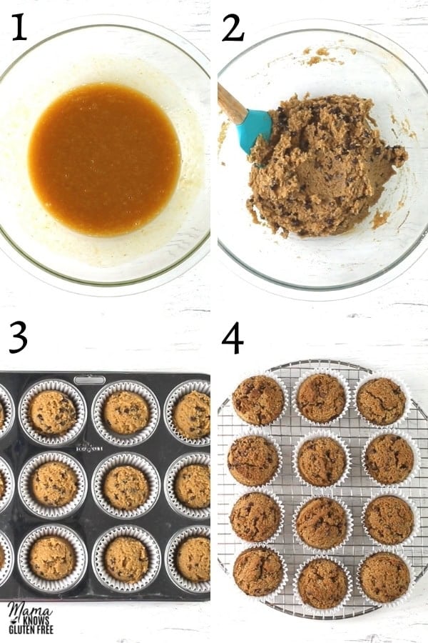 paleo pumpkin muffins recipe steps photo colage