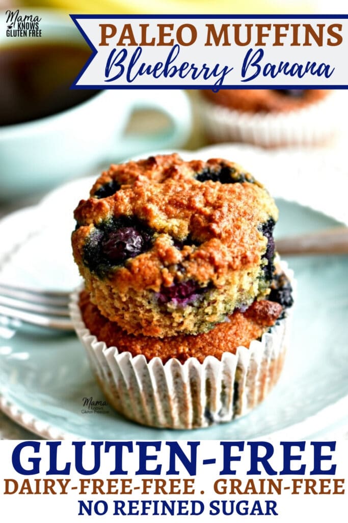paleo blueberry banana muffins Pinterest pin 2