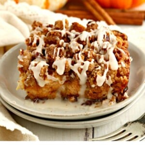 serving of gluten-free pumpkin french toast casserole