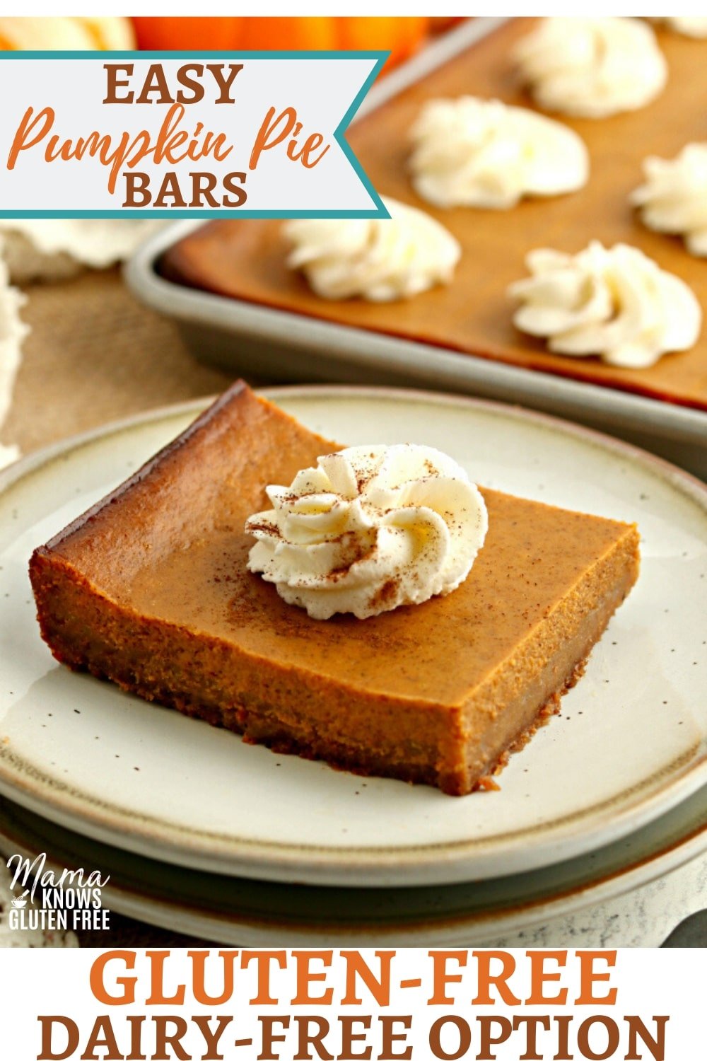 gluten-free pumpkin pie bars Pinterest pin 2