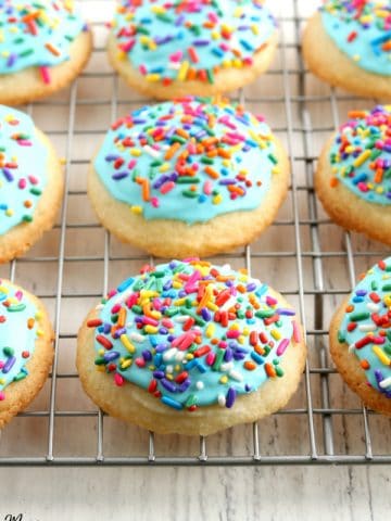 gluten-free sugar cookies on cooling rack