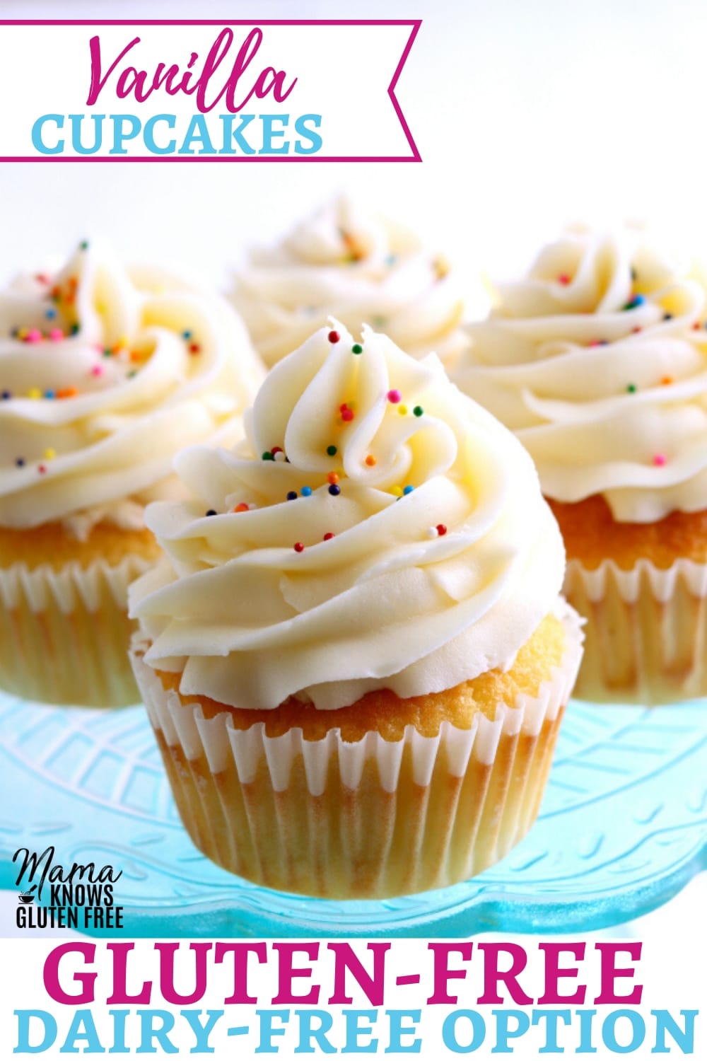 gluten-free vanilla cupcakes Pinterest pin 1