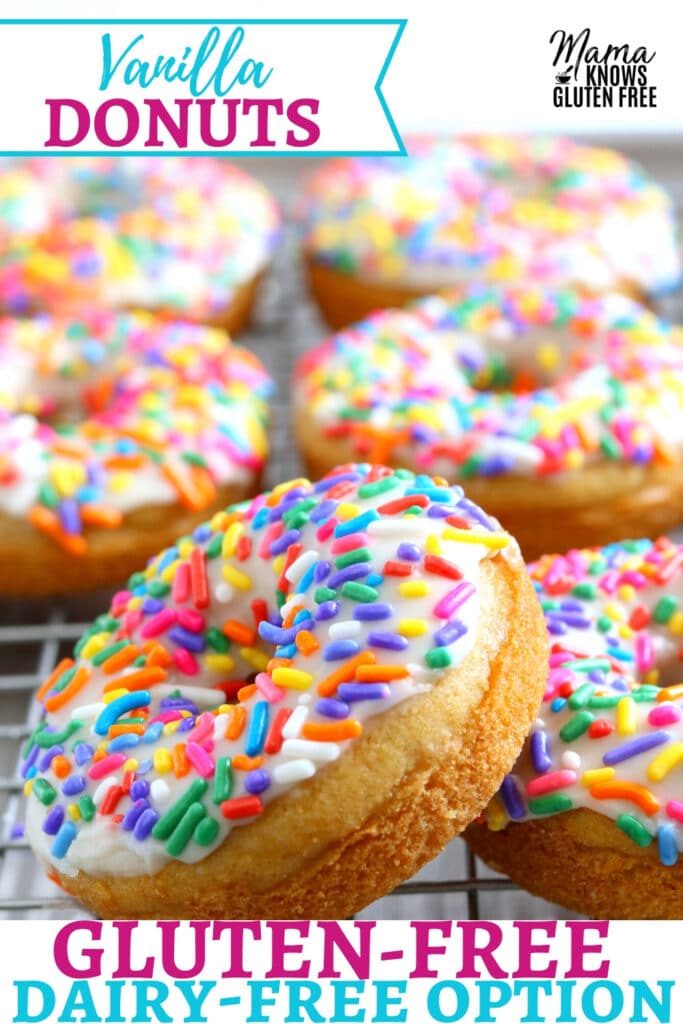 gluten-free vanilla donuts Pinterest pin 1