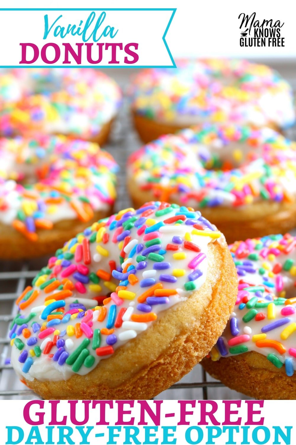 gluten-free vanilla donuts Pinterest pin 1