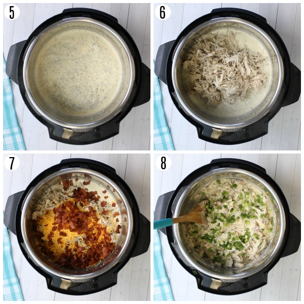 instant pot crack chicken recipe steps 4-8